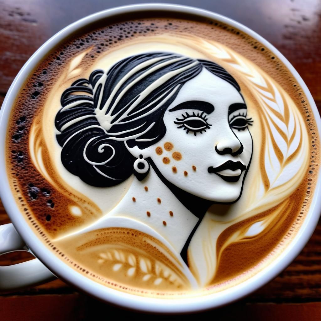 Latte Art: Whimsical Flamenco Dancer in Coffee