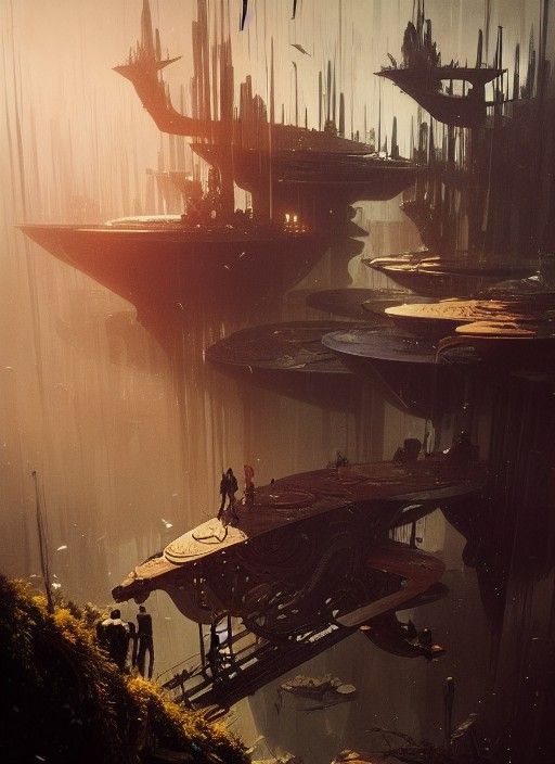 Surreal Cityscape Inspired by Classic Art