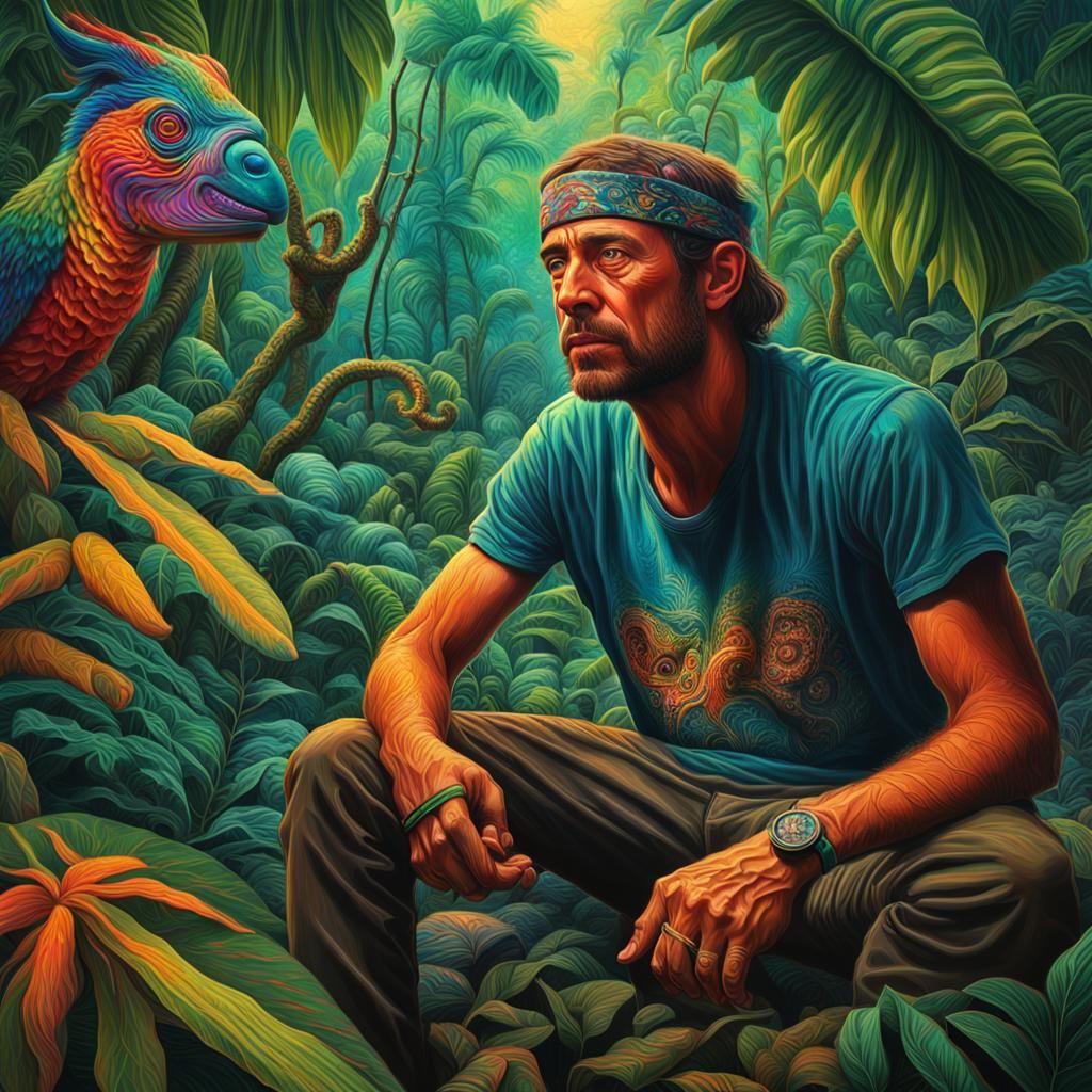 Hyperrealistic Jungle Scene with Vibrant Colors