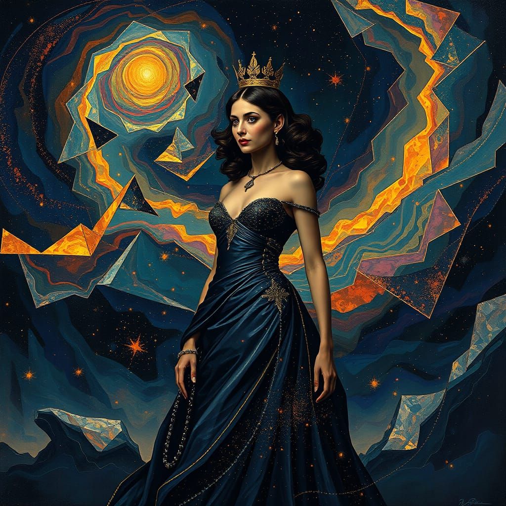 Regal Lady of the Night in Iridescent Galaxy
