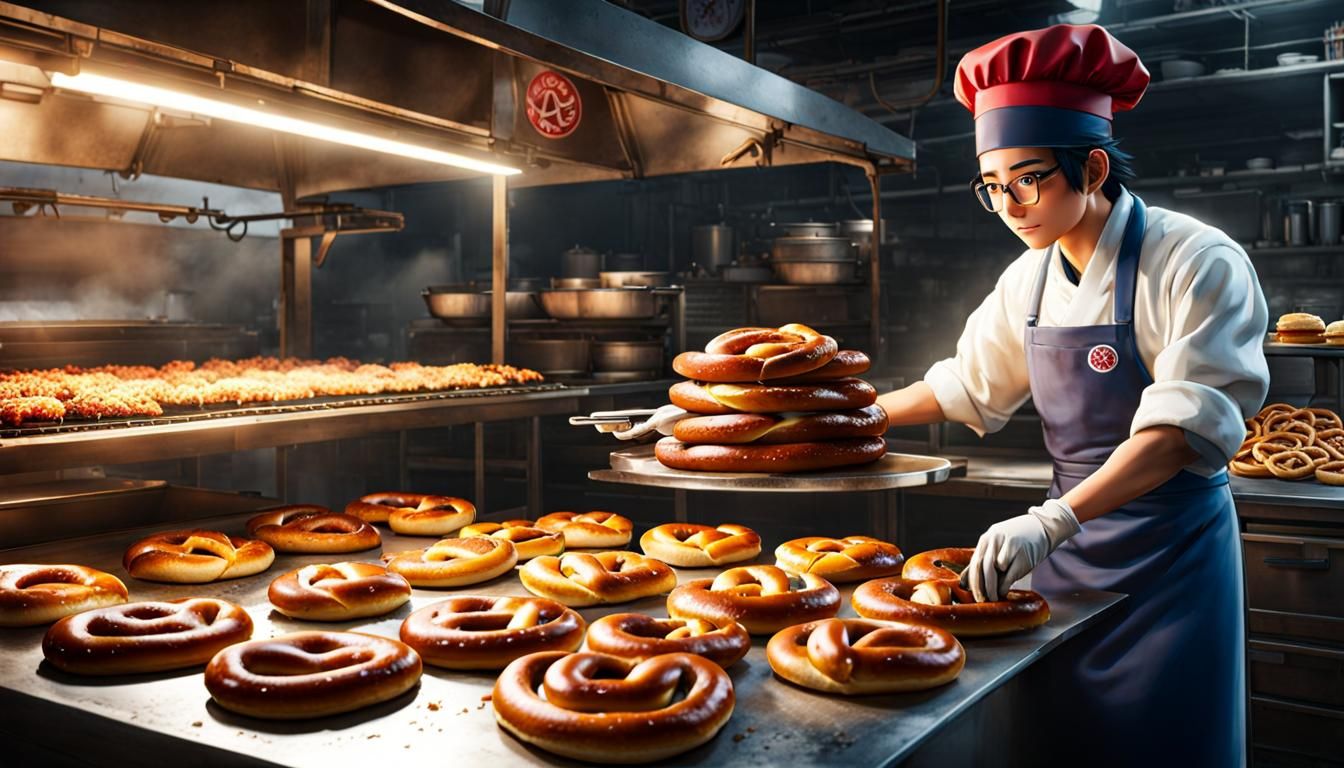 Pretzel Baker in Anime Key Visual Style