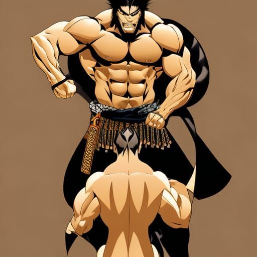 Samurai Warrior with Cow Print Swimsuit