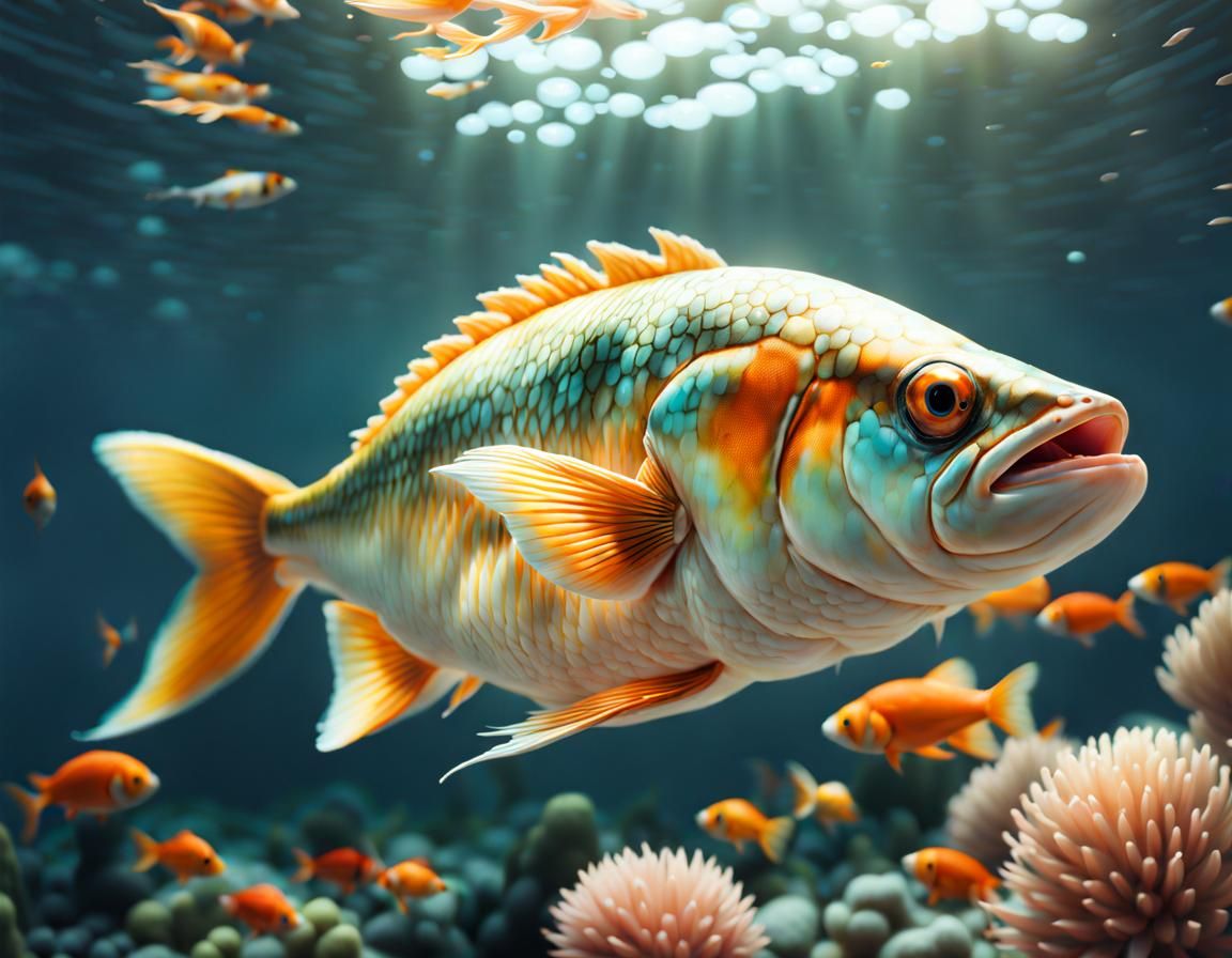 Hyperrealistic Fish Painting in 8k Resolution