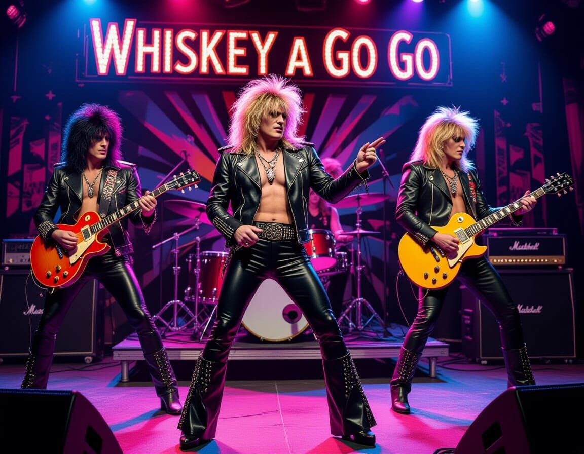Glam Rock Band on Stage at the Whiskey a Go Go