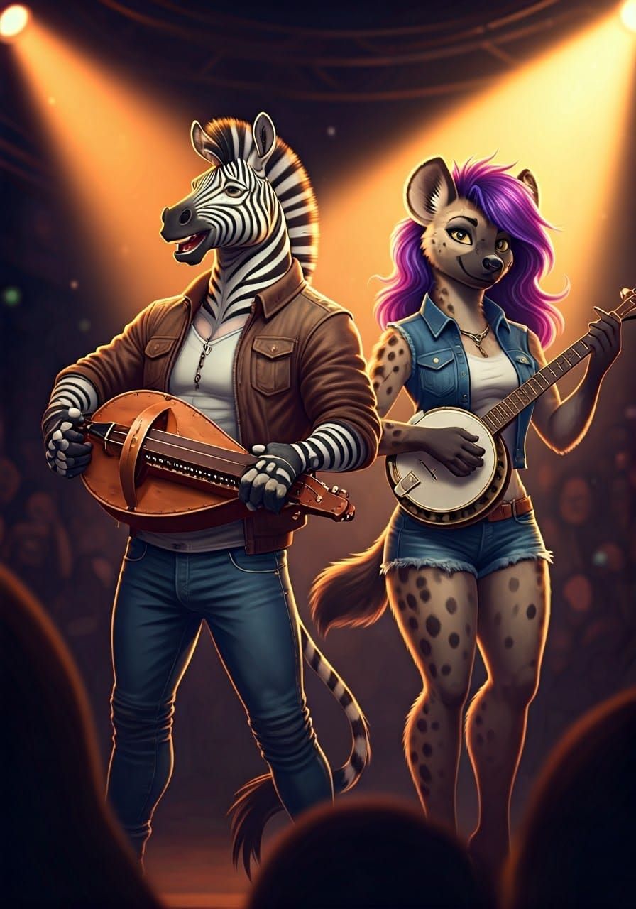 Ethereal Musician Duo Performs on a Smoky Stage