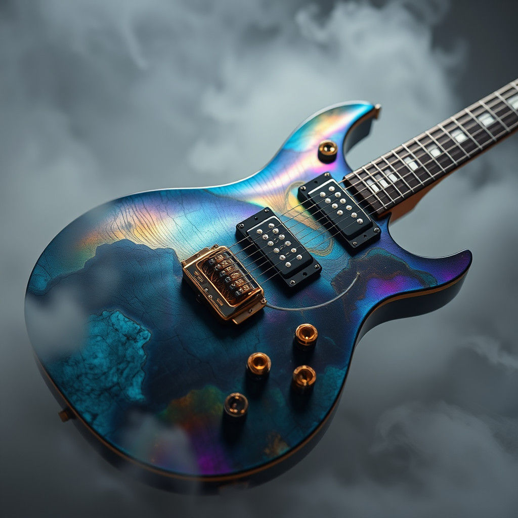 Peacock Ore Electric Guitar in Cinematic Style