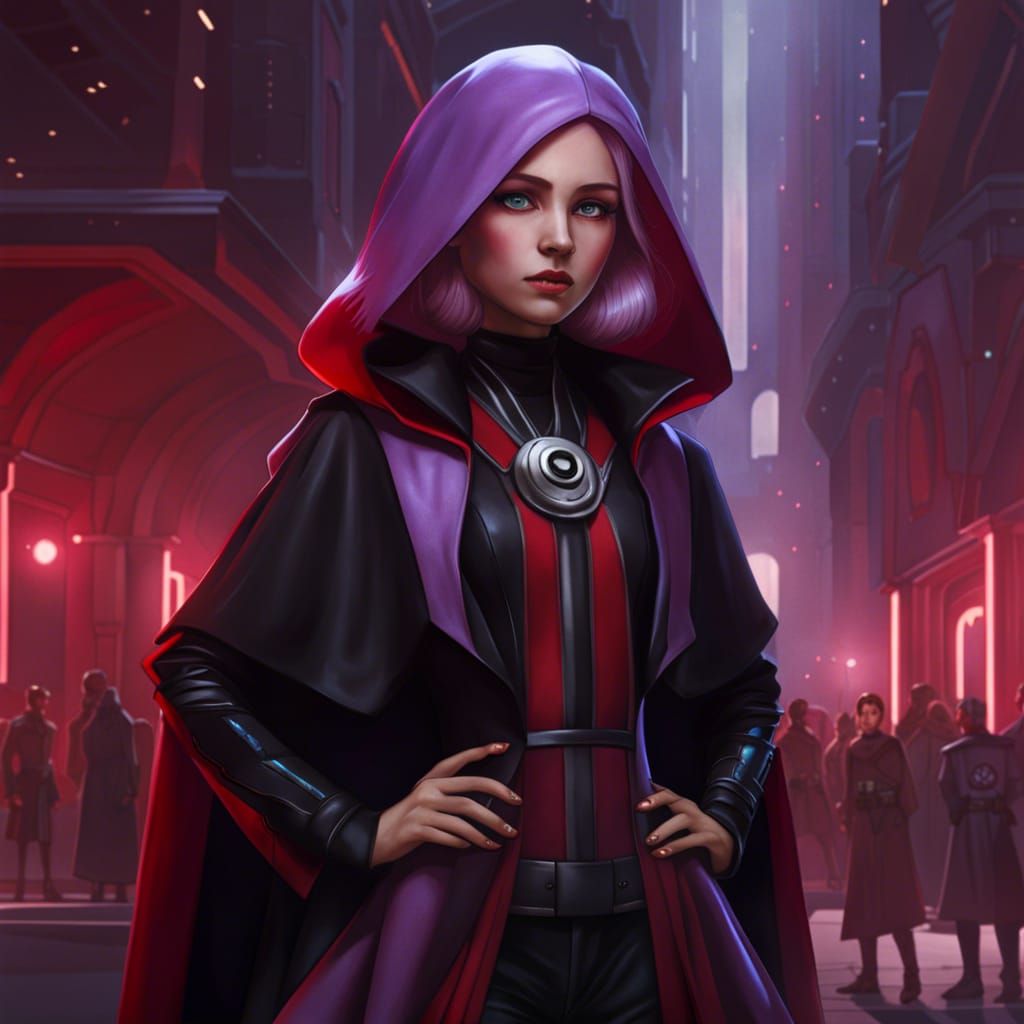 Alien Girl Portrait in Star Wars Cityscape