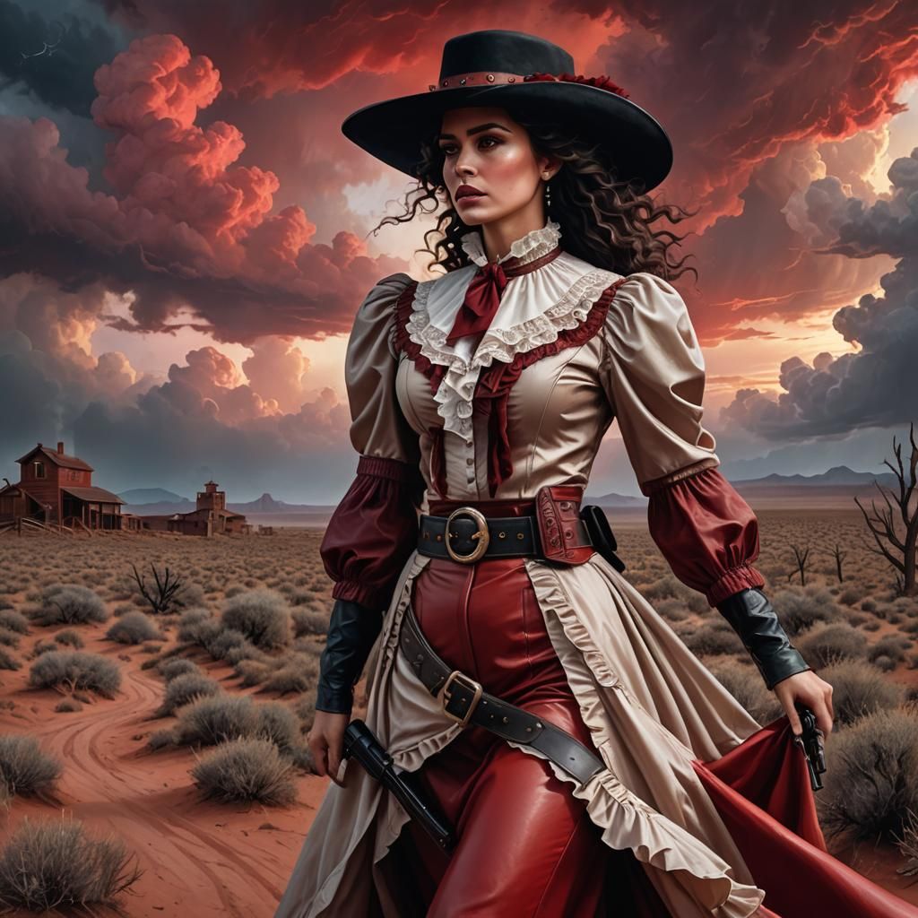 Victorian Cowgirl in the wild west