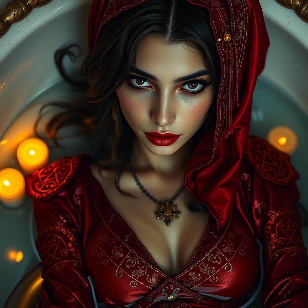 Gothic Goddess in Mystical Bath