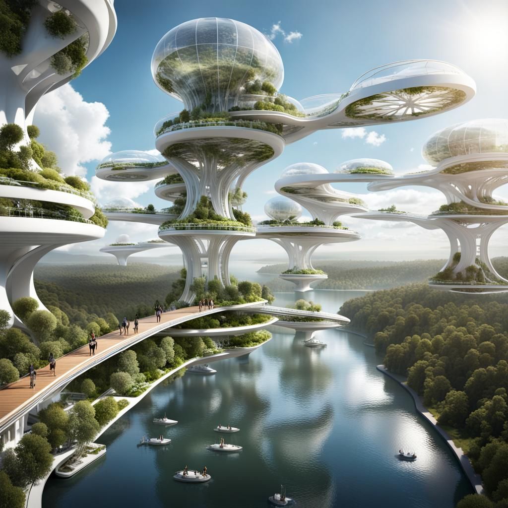 Utopian Floating City of Aetheria