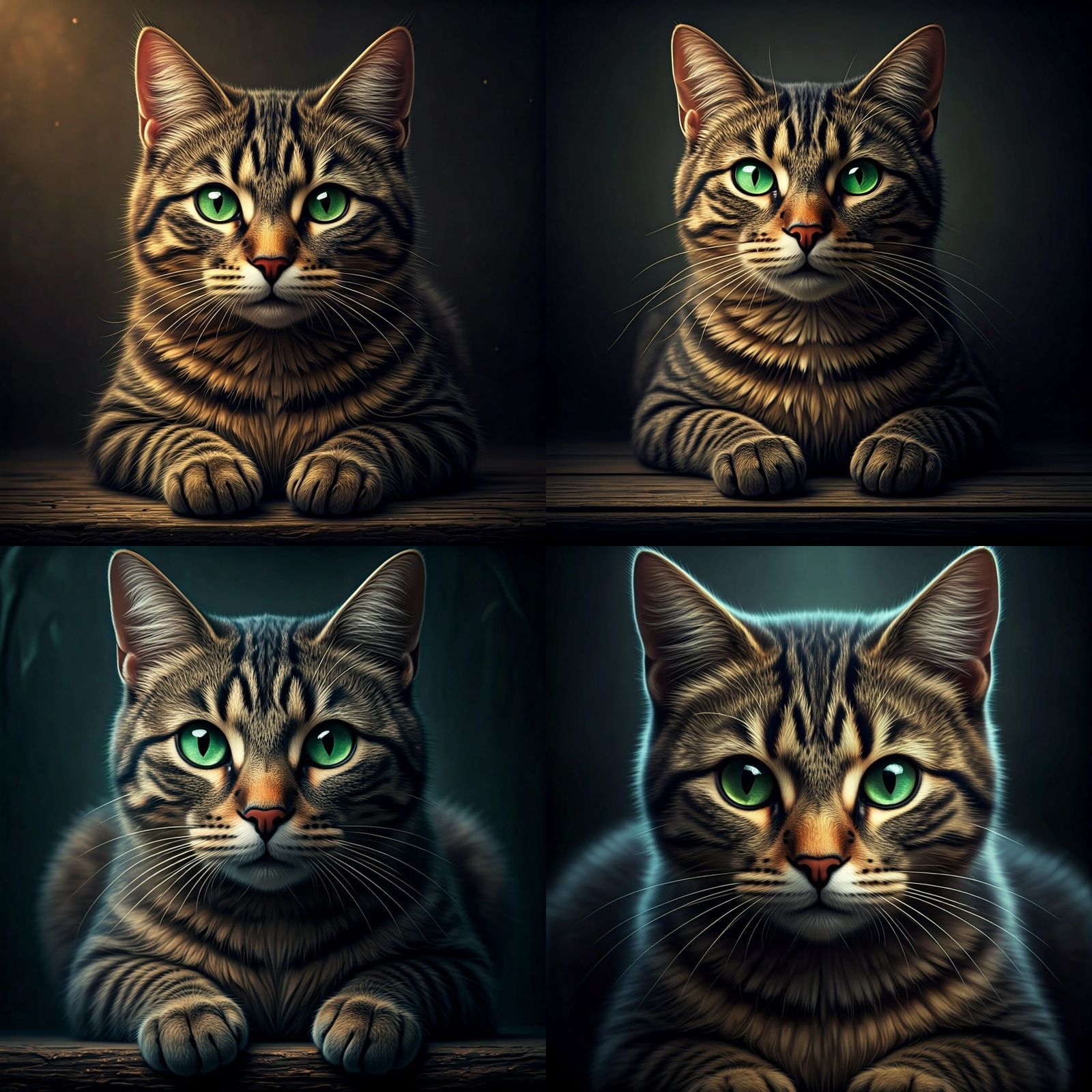 Cat with Glowing Eyes in a Mysterious Style