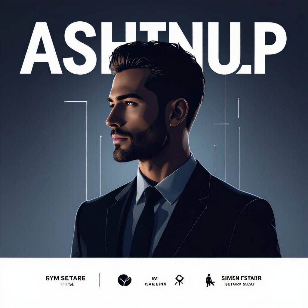 Sleek Silhouette on Metallic Gradient Background