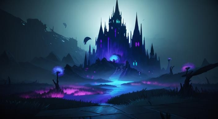 Surreal Nightmare Landscape in Analogous Colors