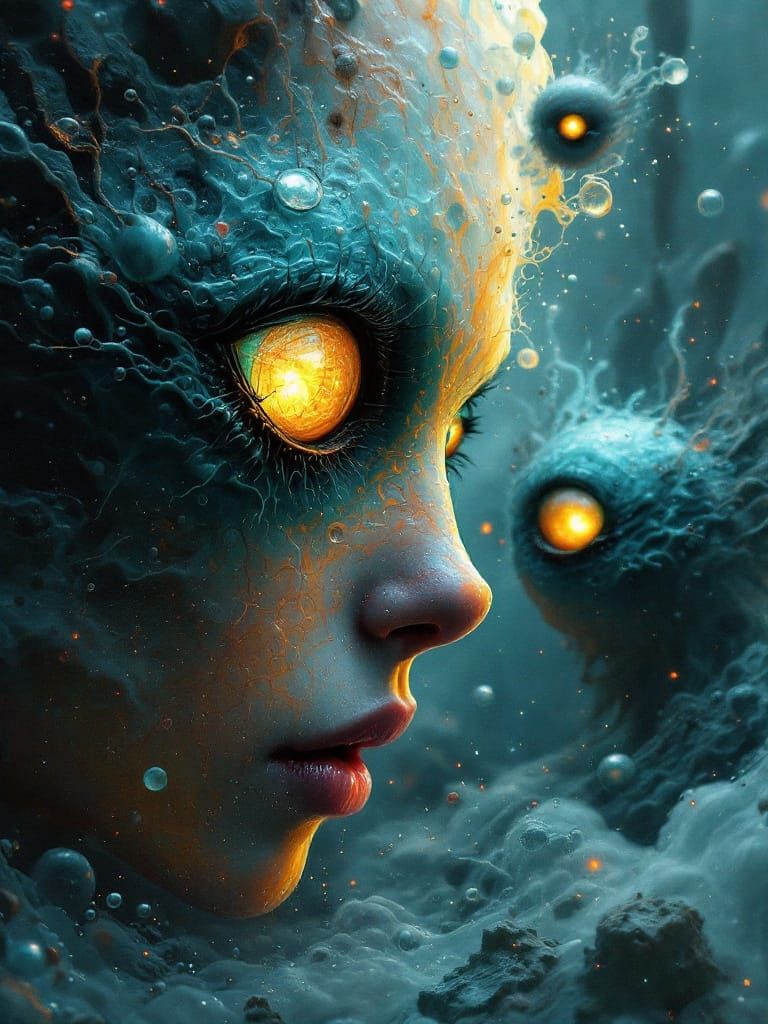 Sea Glass Eyed Creatures in Dreamlike Netherworld