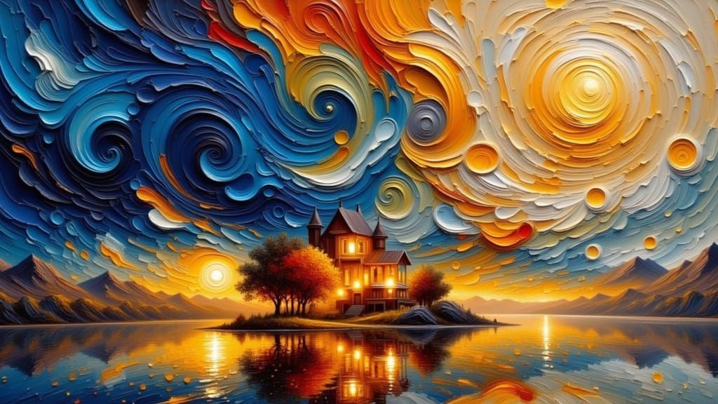 Dreamy Impasto Moonlight Nightscapes