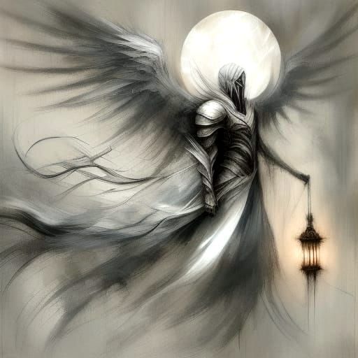 Sephiroth Portrait in Japanese Watercolor Style