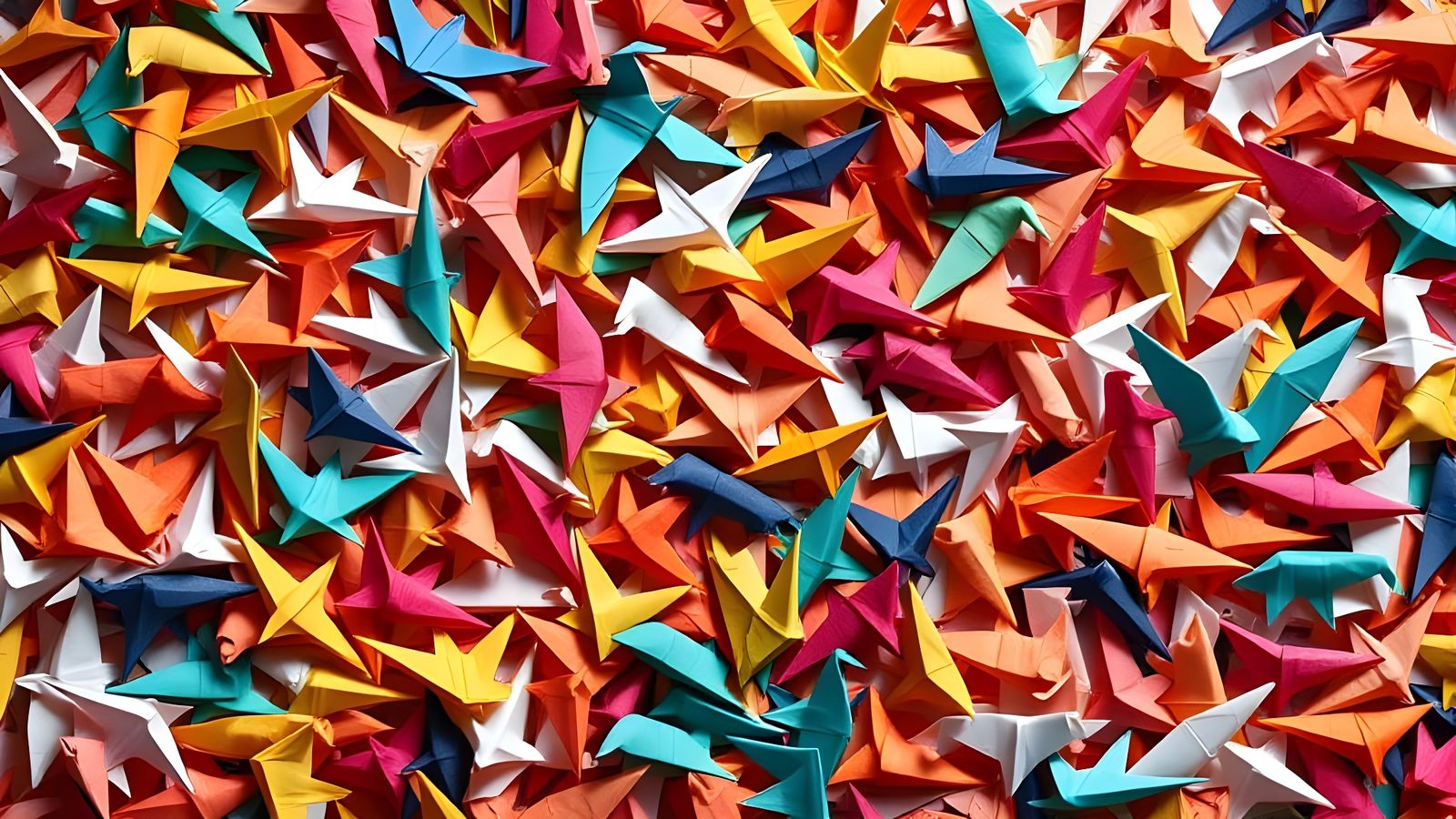 Vibrant Origami Animal Collage in Hyperrealistic Detail