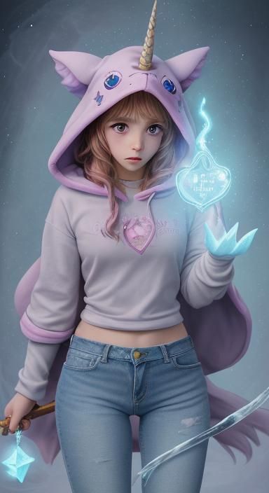 Chibi Hermione Granger Ice Sculpture in Anime Style