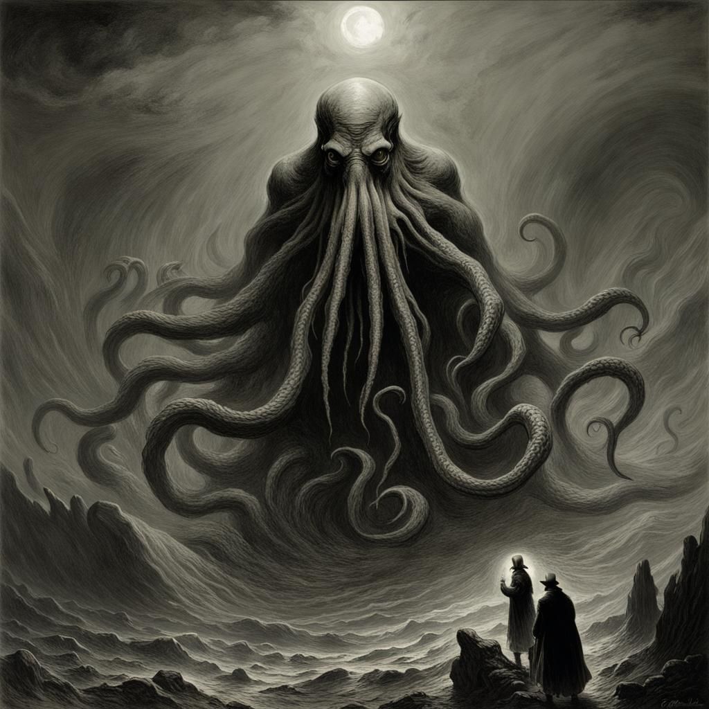 Cthulhu Horror in the Style of Gustave Doré