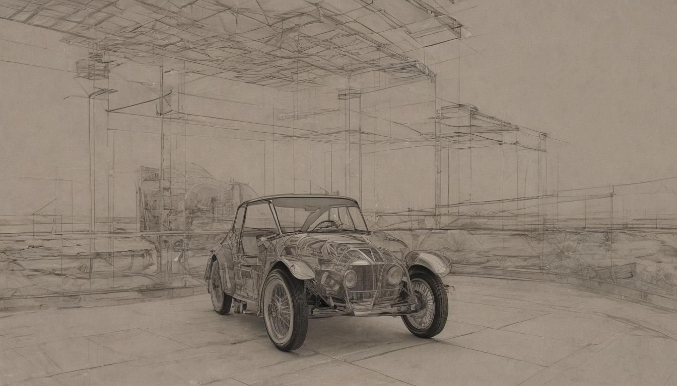 Gormenghast in Bauhaus Style Technical Drawing