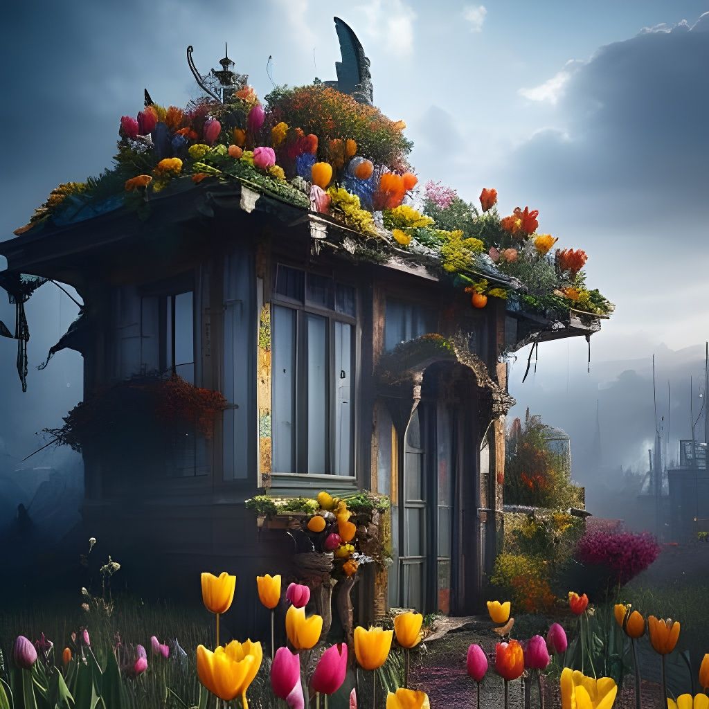 Tulips Take Over Abandoned Studio: Fantasycore Art