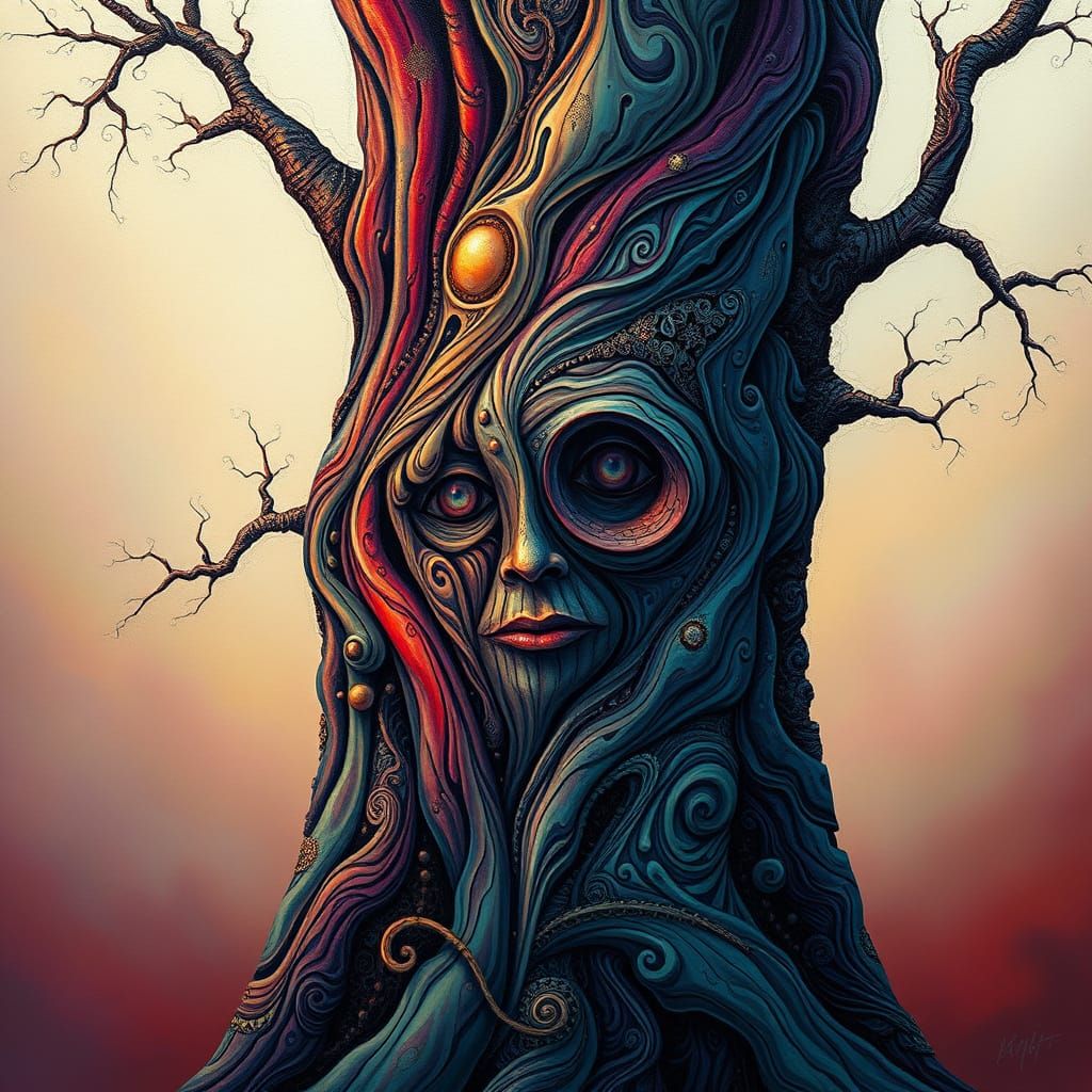 Surreal Tree Form Blends Fractal Patterns and Expressive Bru...