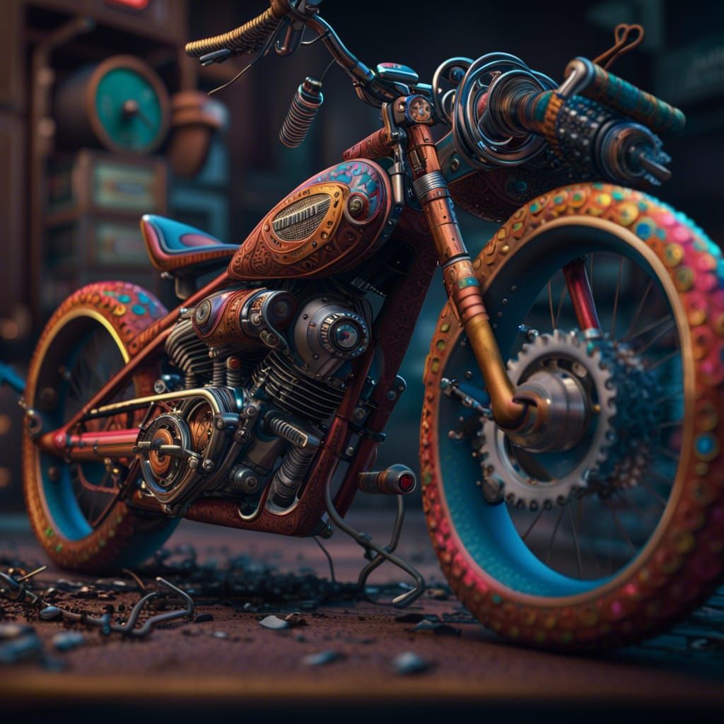 1980s Chopper Bicycle: Digital Art Masterpiece
