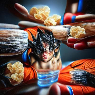 Hyperrealistic 3D Goku Anime Film Still