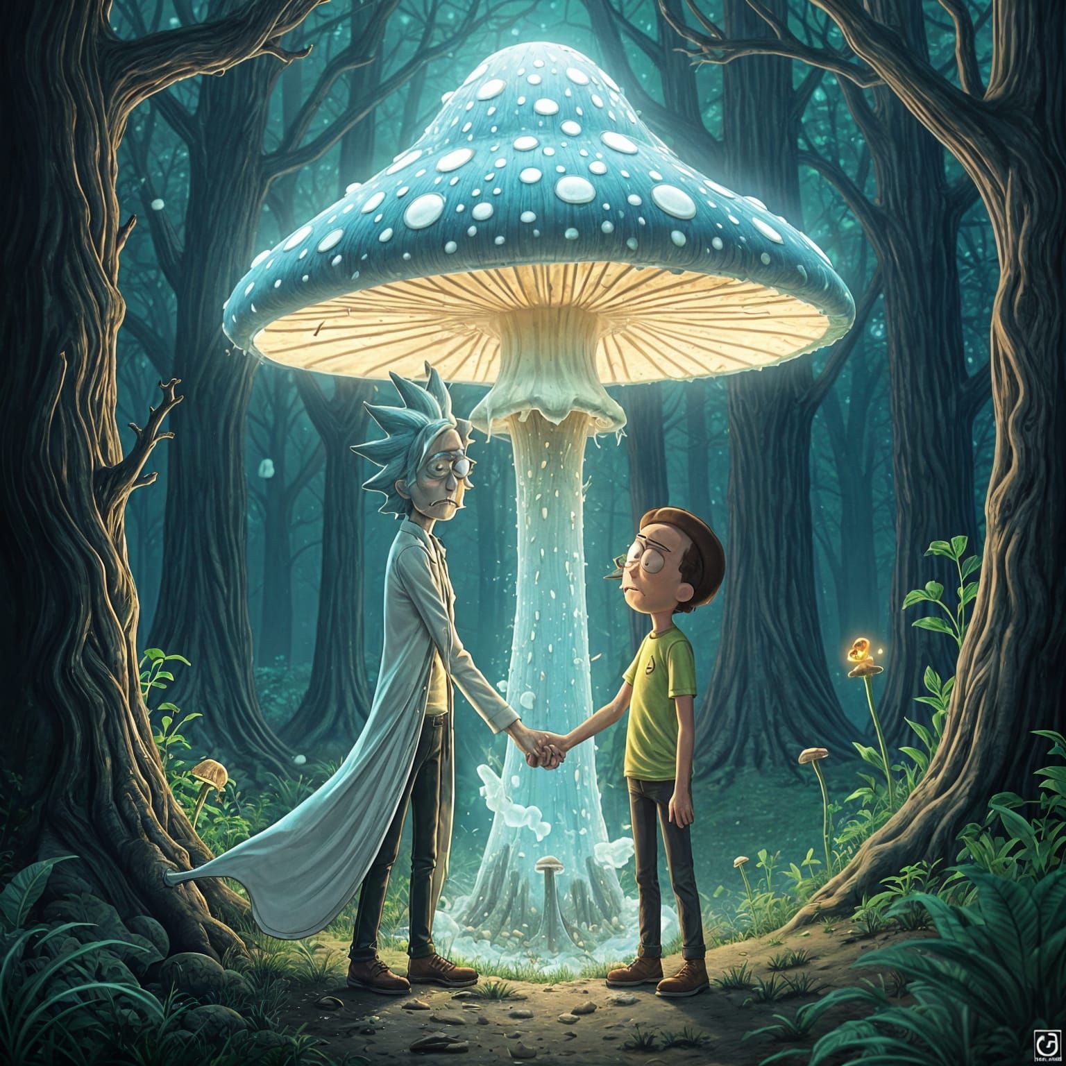Rick and Morty Explore a Fantasy Forest