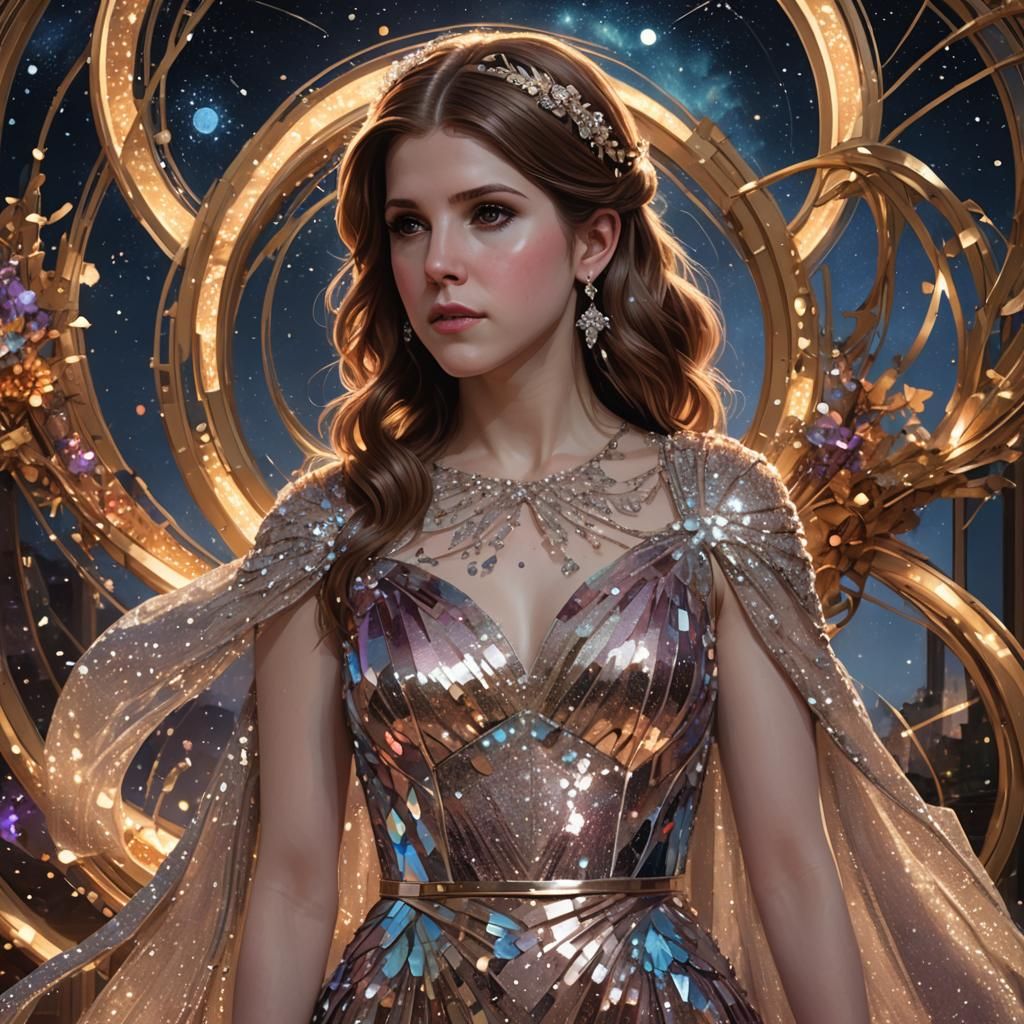 Cometlit Portrait of Woman in Gown, Art Nouveau Style