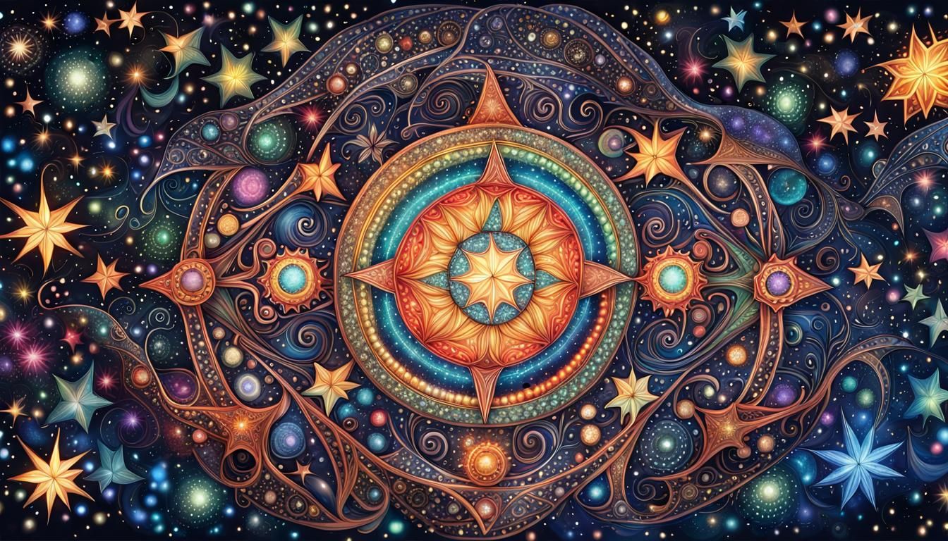 Luminous Stargazing Scene with Intricate Details