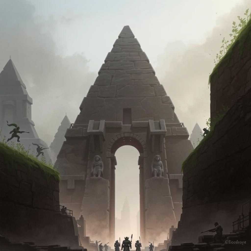 Foreboding Cityscape: Siege of the Hall of Roars