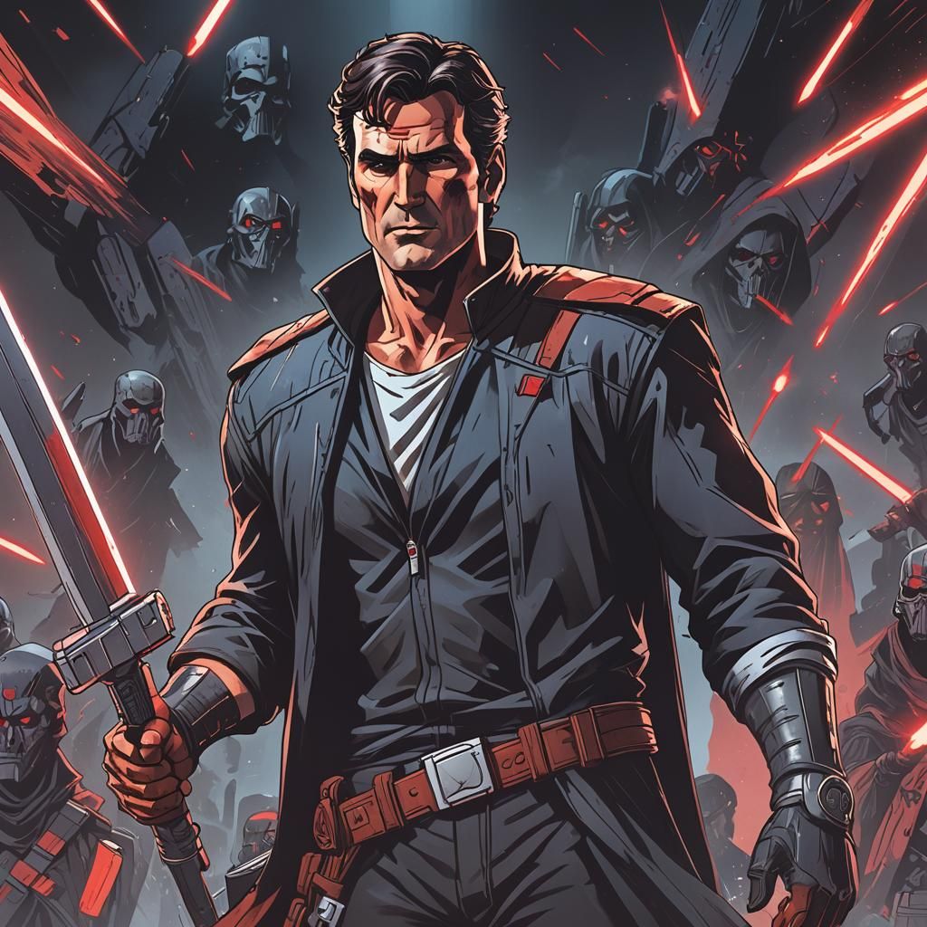 Ash Williams as Sith Lord in Anime Style
