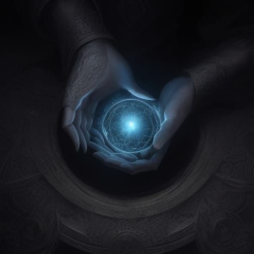 Cosmic Engraving Masterpiece: Starlight on Human Palm