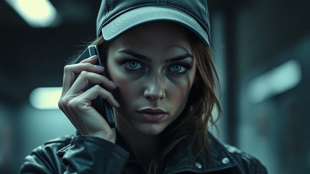 Gritty Female Detective in Noir-Inspired Cinematic Style