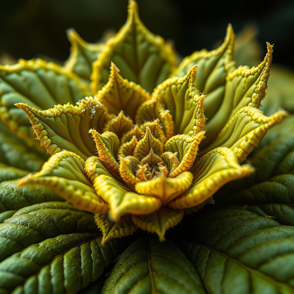Photorealistic Fractal Fantasy Plant Close-Up