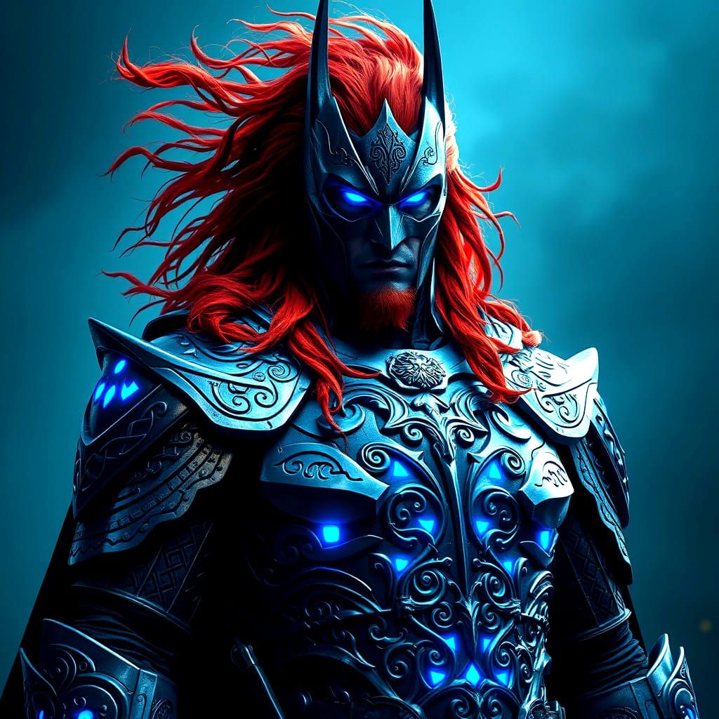 Gothic Viking Batman Hybrid in Digital Art
