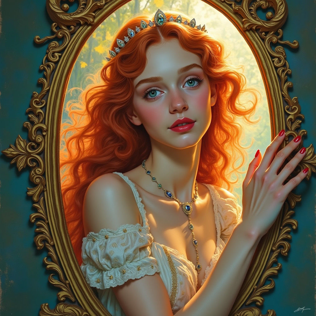 Enchanted Maiden Beckons from Mystical Realm