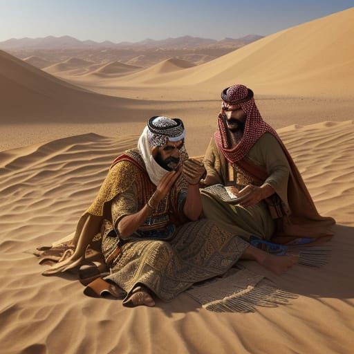 Bedouins Performing Traditional Darbuka Music in the Majesti...