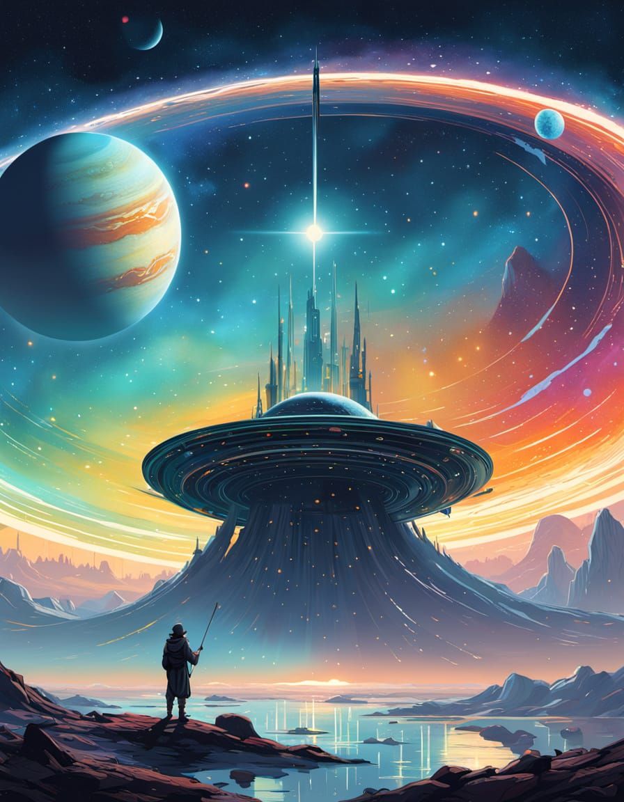 Celestial Calligrapher Inscribing Prophecies on Saturn's Rin...