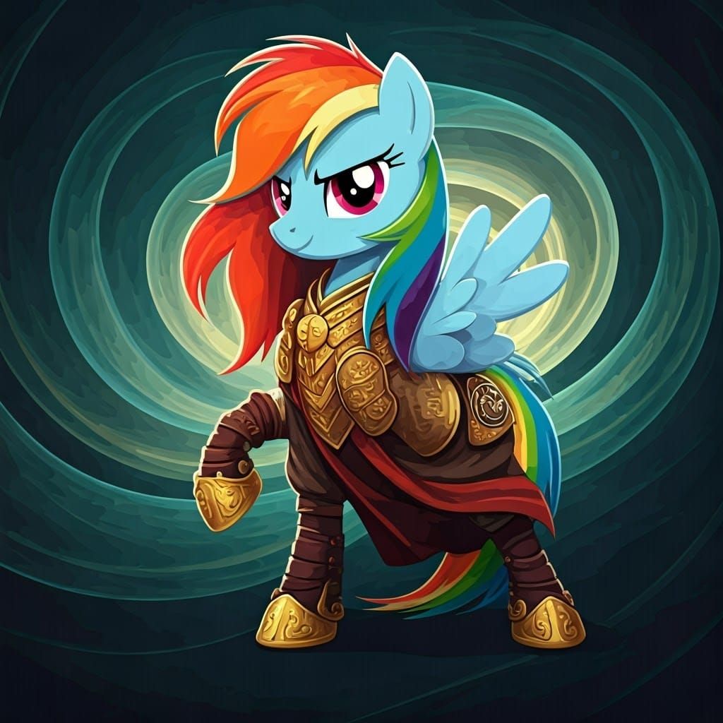 Mystical Fighter Monk Amidst Whimsical Fractal Landscape