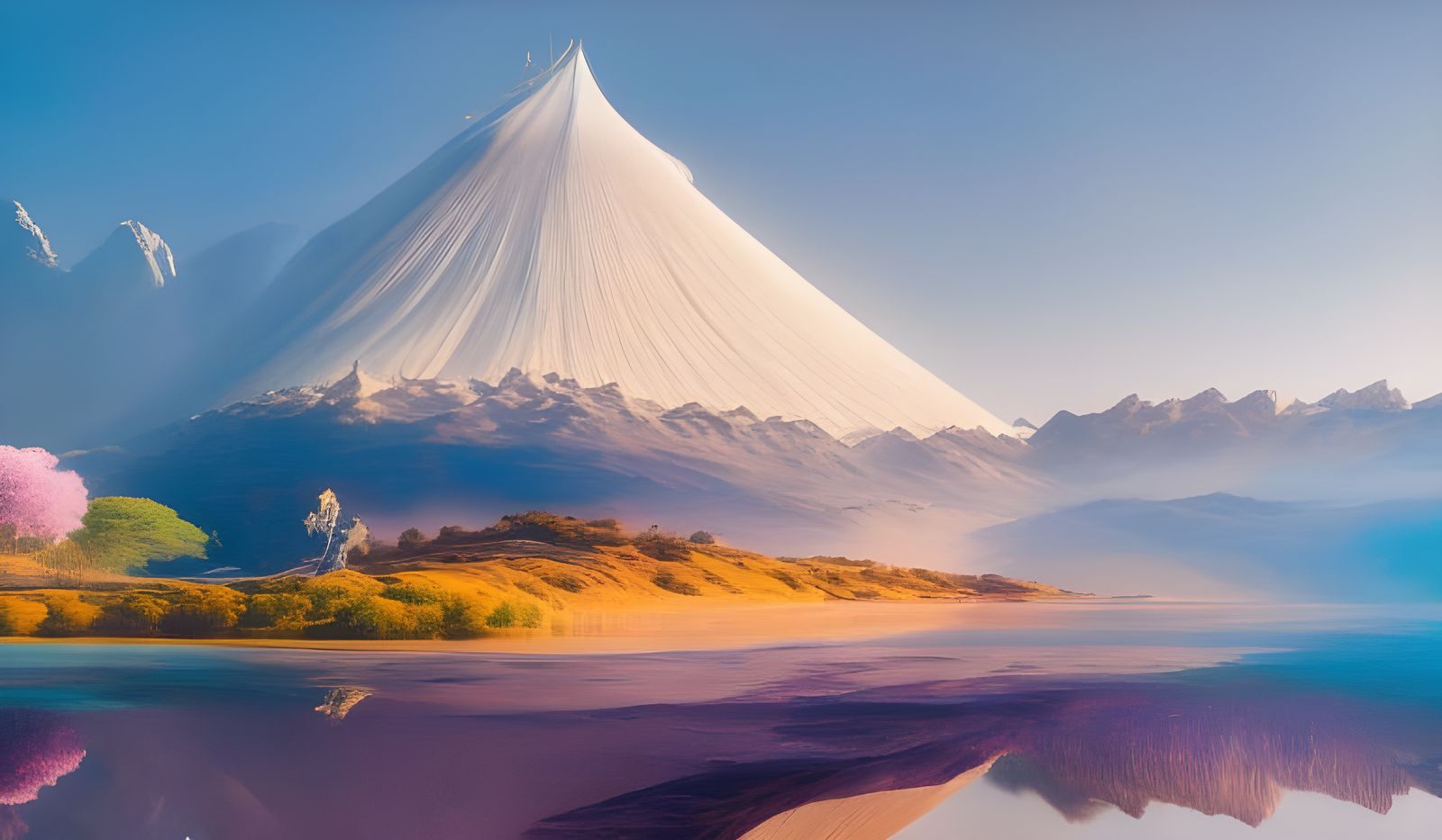 Abstract Dreamscape with Magical Particles in Soft Light