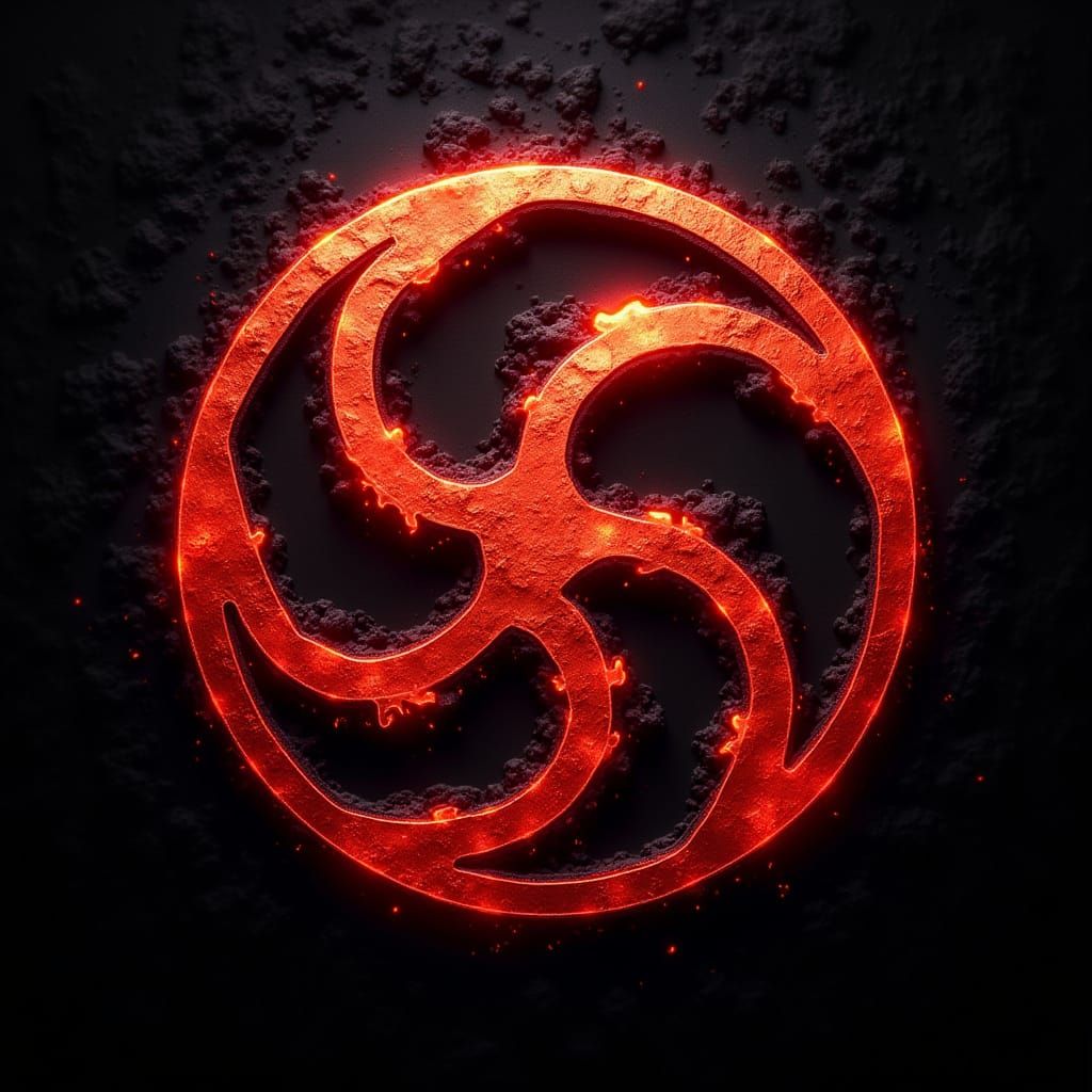 Mystical Sharingan Symbol in Neon-Lit Style