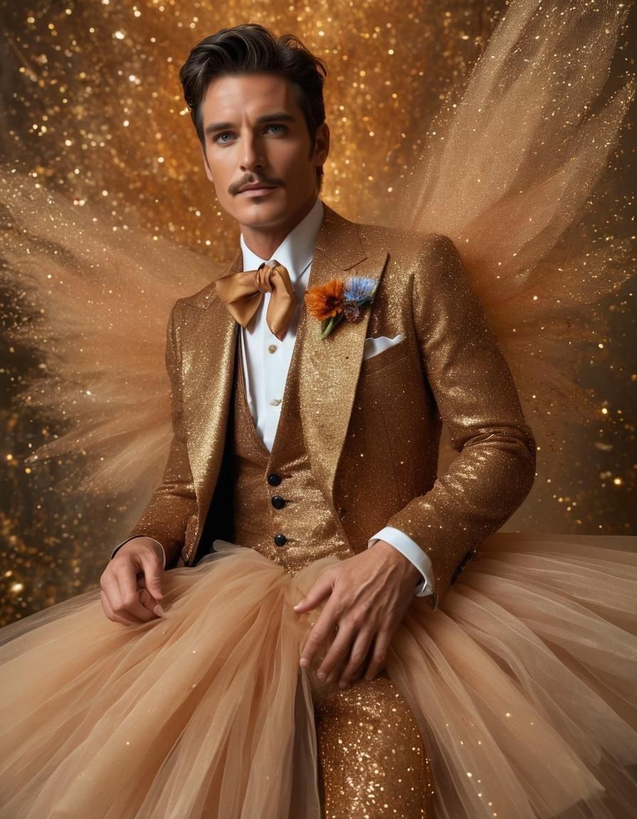 Shimmering Bioluminescent Tulle God Dancer Portrait