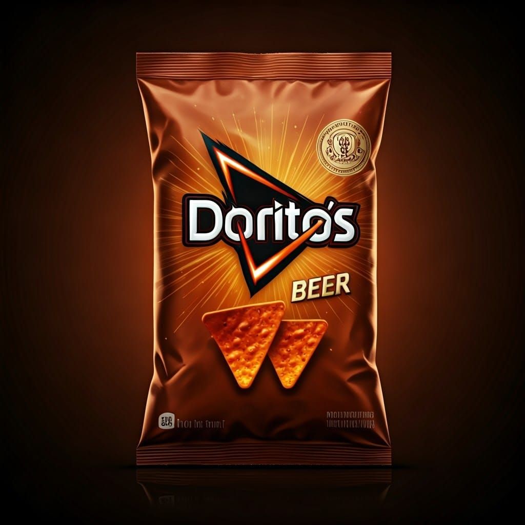 Photorealistic Doritos Beer Bag in 4K