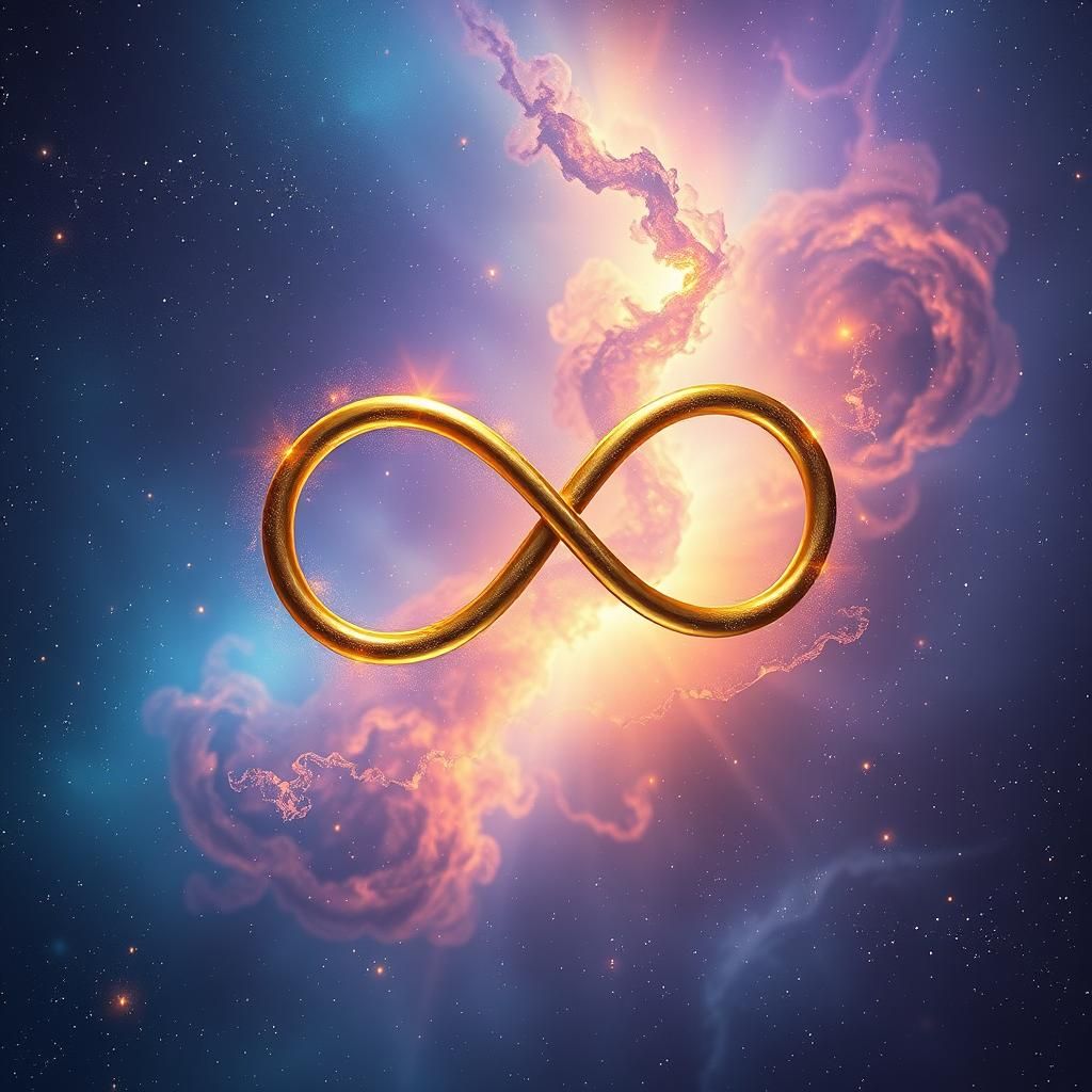 Mystical Cosmos Embracing Infinity Symbol