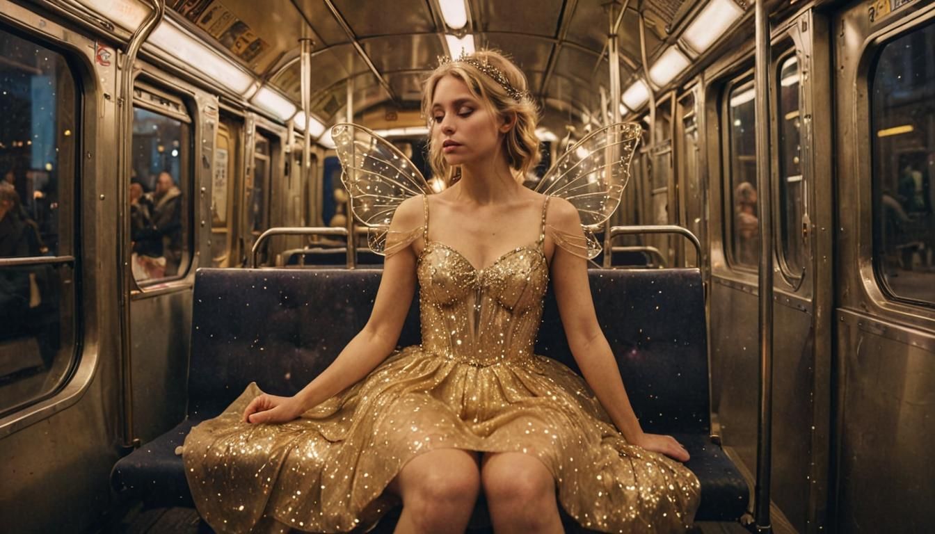 Fairy in Subway: Surreal Digital Art