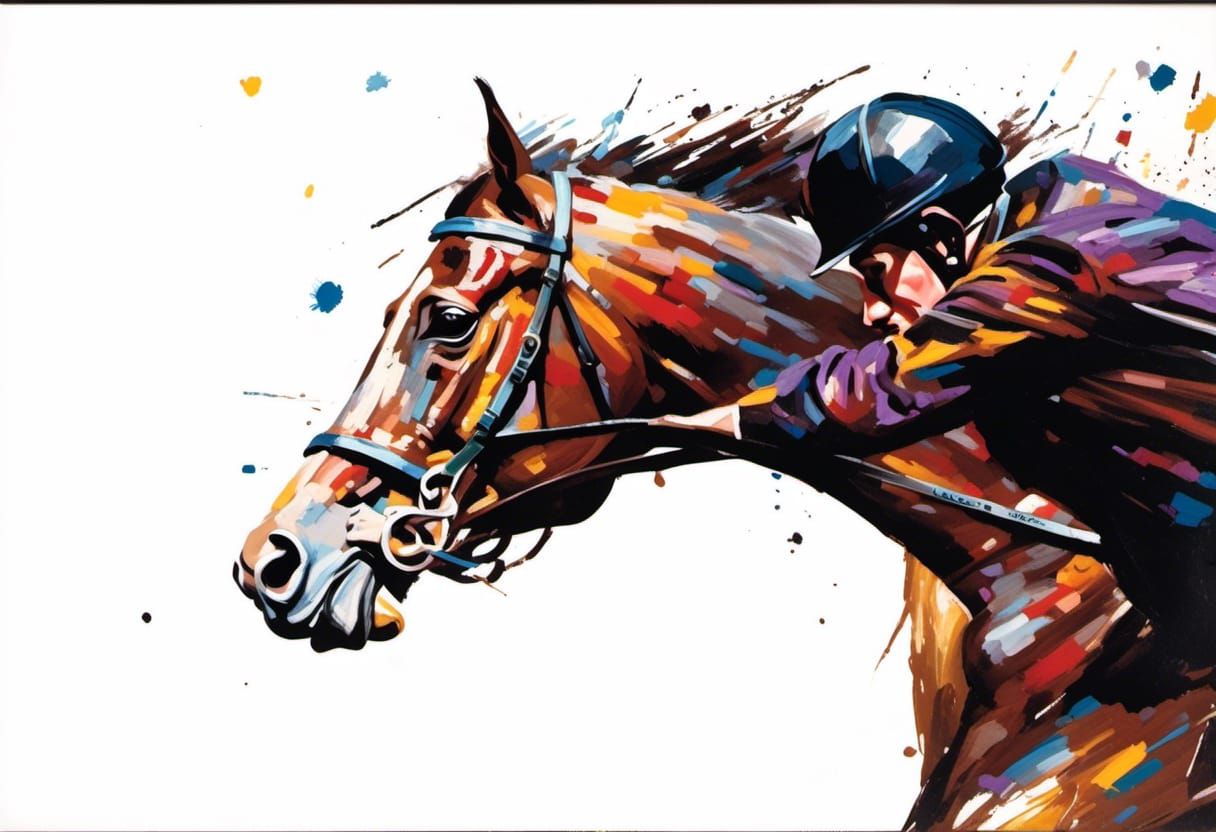 close up of a steeplechase race, horse race,  horses jumping...