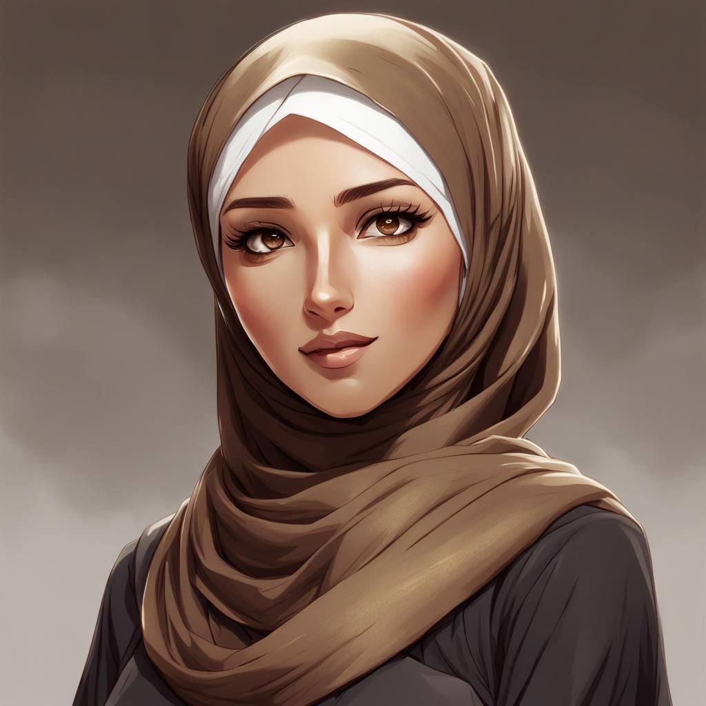 A beautiful Muslim girl wearing a hijab