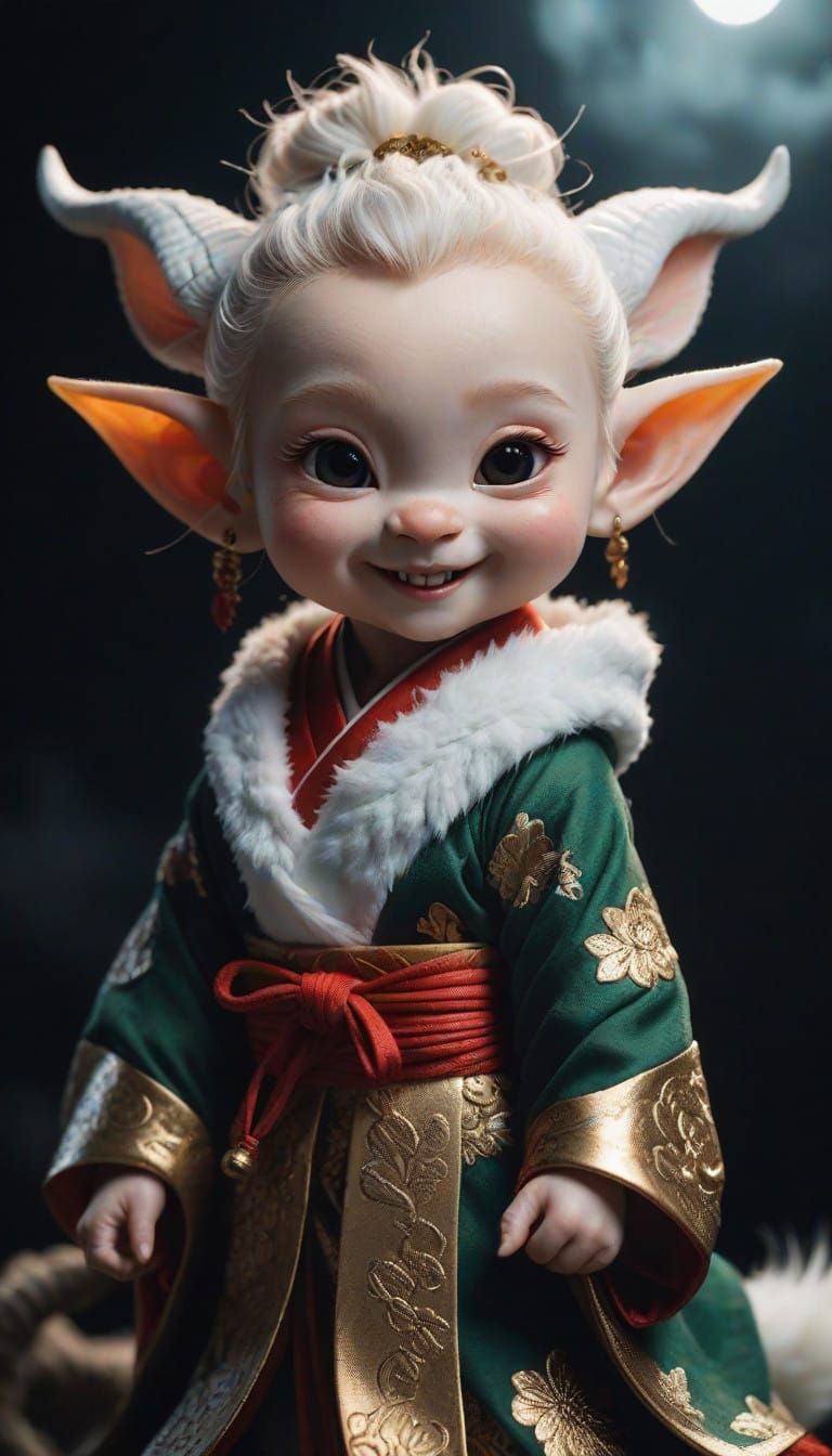 Miniature Baby Elf Chimera in Proud Pose